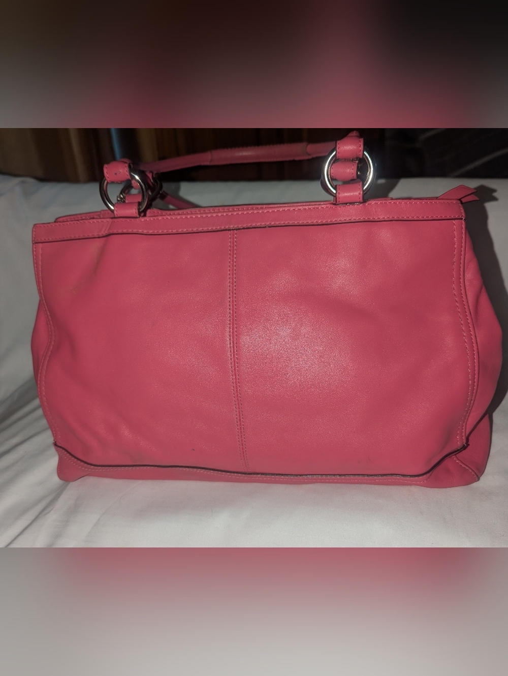 Coach Pink Leather Satchel with Double Top Handles. F 19728 - Picture 3 of 16